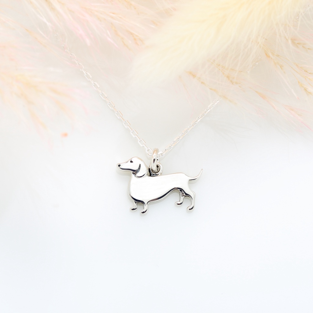 【Angel & Me】Cute Dachshund Dog s925 sterling silver necklace Birthday gift, , large