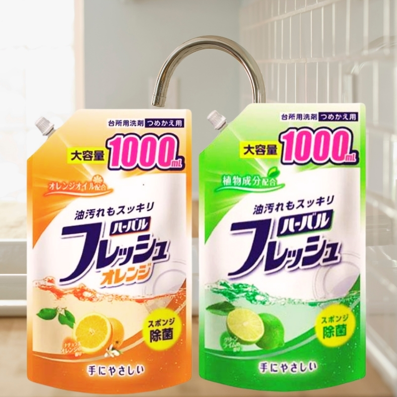 〔本野有限公司〕日本美淨易去油洗碗精補充裝(柑橘香)1000ml -3入, , large