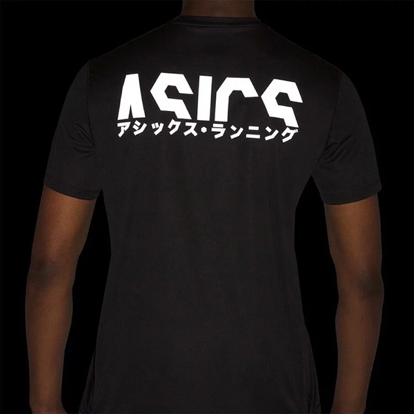 Asics T-Shirts 男女 大童 短袖 T恤 運動 跑步 吸濕排汗 輕量 海外版 黑 [2011A813-001, , large