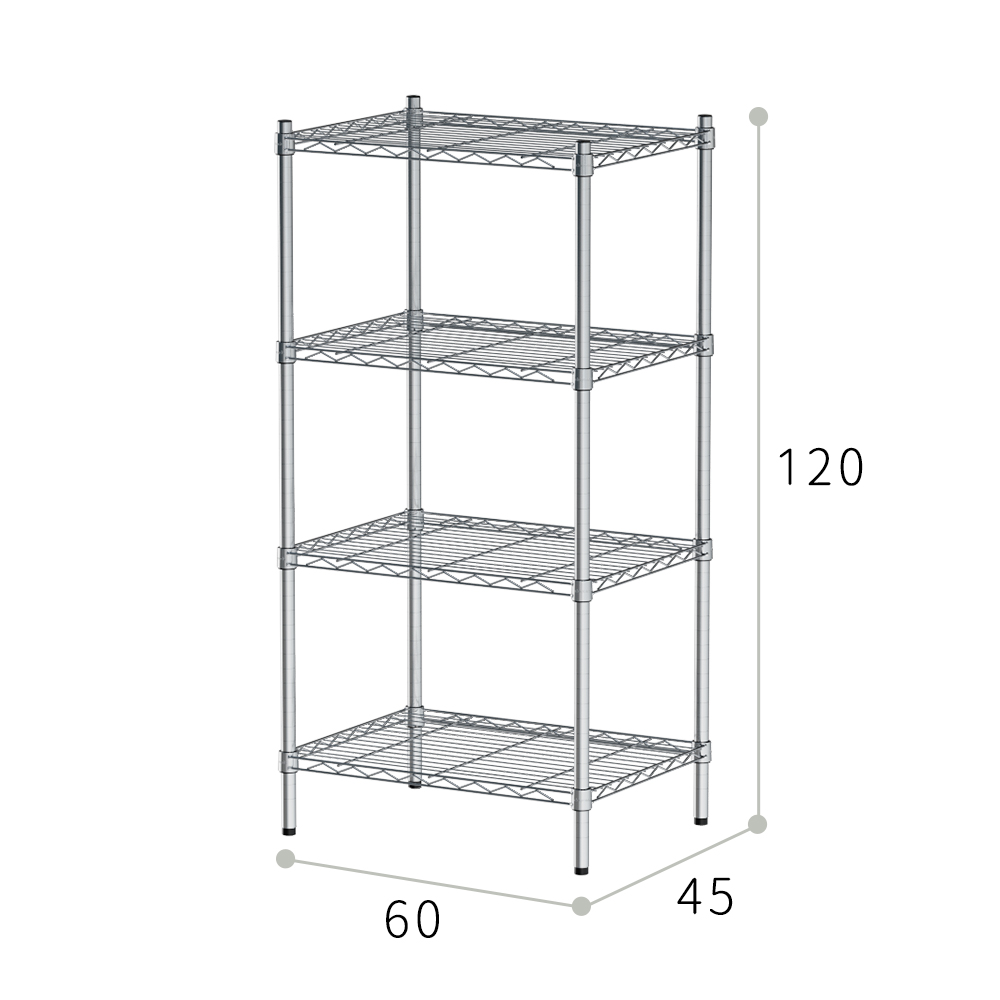 【Y HOUSE】60x45x120cm Lightweight Four-layer Iron Rack Iron Rack Shelf-Painted White, , large