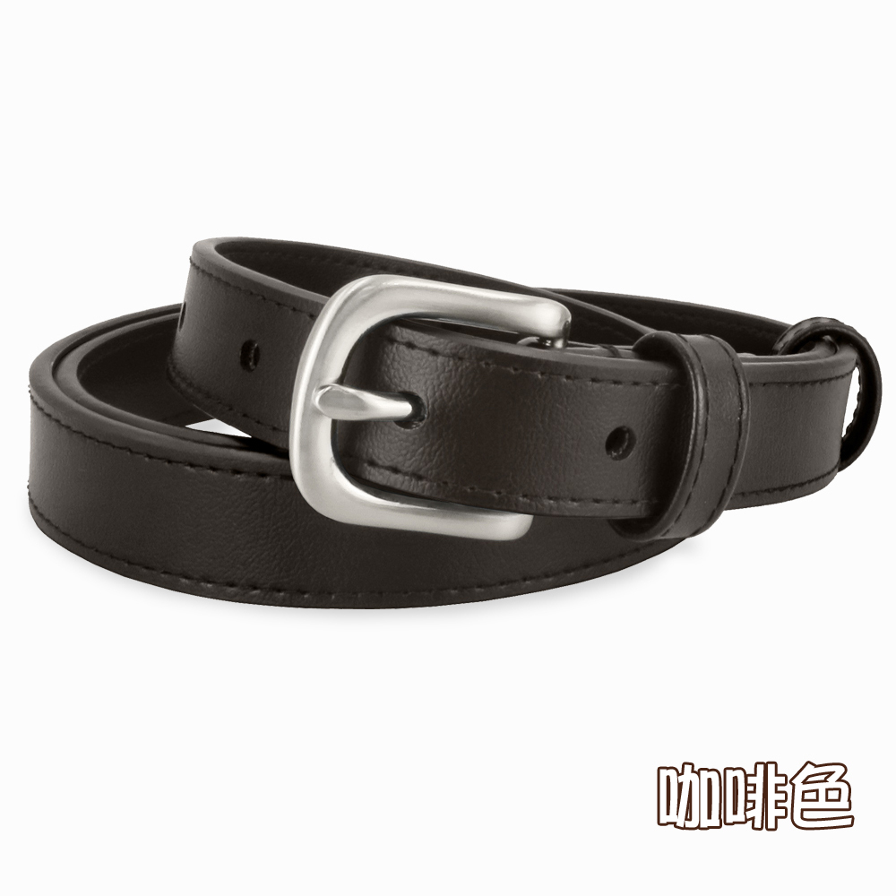 【CH-BELT 銓丞皮帶】細版魅力女帶 流行百搭女生腰帶皮帶(黑/咖), , large