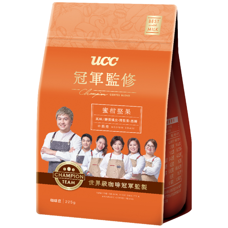 UCC 冠軍監修蜜柑堅果咖啡豆225g, , large