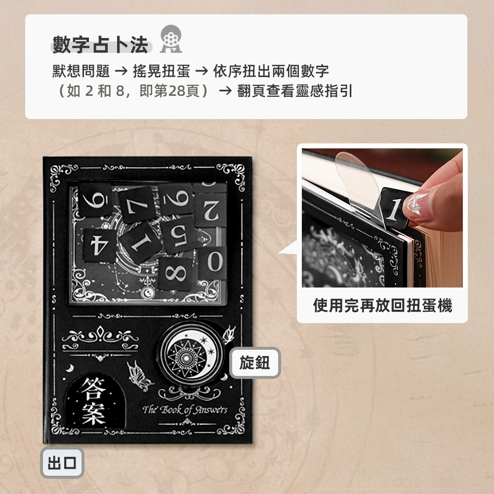 【上手家居】答案之書扭蛋筆記本 湛黑(解答之書/扭蛋機關本/占卜), , large
