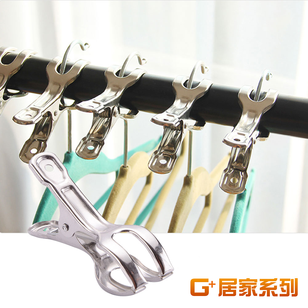 Stainless steel windproof open clothespin 6 clips, , large