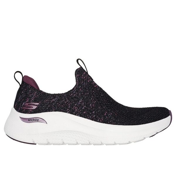 Kixpress-Skechers Arch Fit 2.0 女 運動休閒鞋 舒適 百搭 黑 紫 [150321BKPR], , large