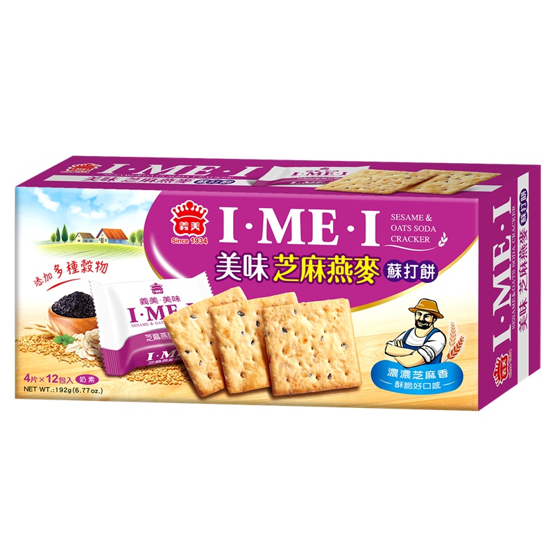 I-MEI SESAME  OATS  SODA CRACKER 192g, , large