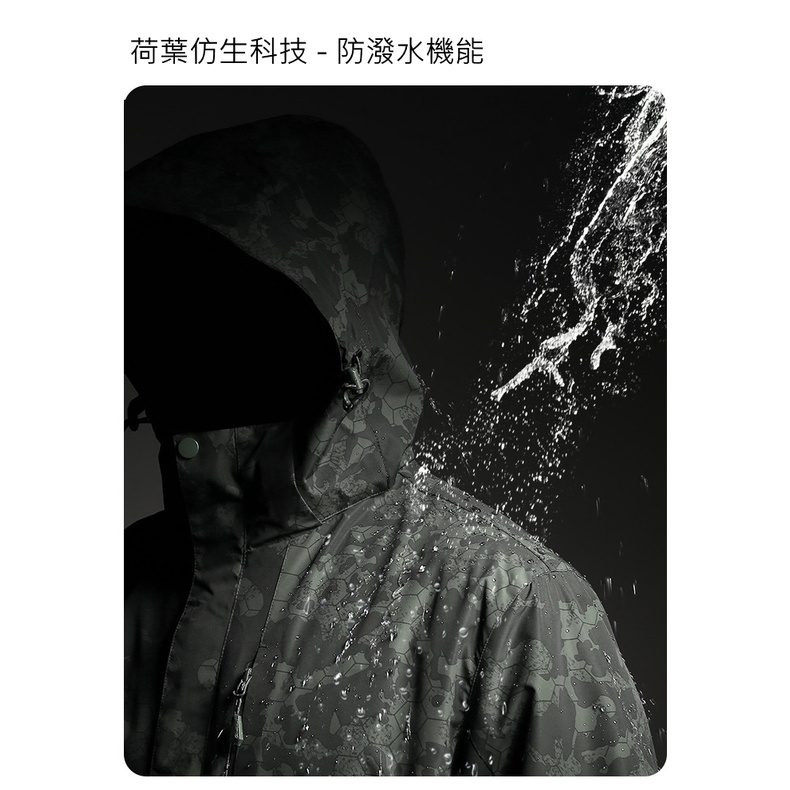 97001男款兩件式外套上下雙開式主拉鍊 衝鋒衣 印花款, , large