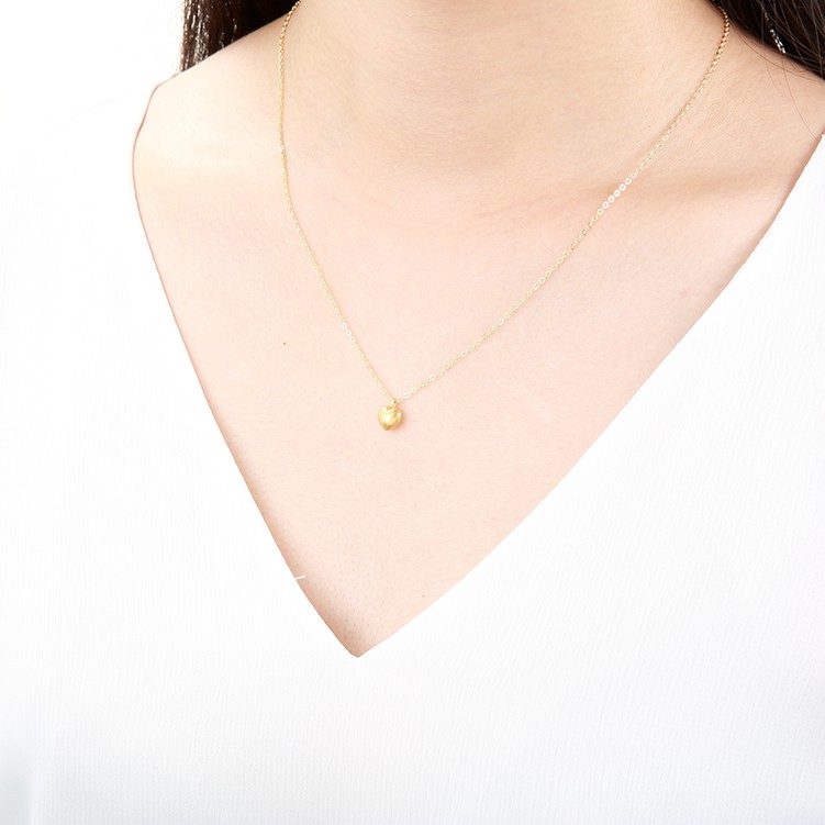 【Angel & Me】Love seed Heart s925 sterling silver 24k gold plated necklace gift, , large