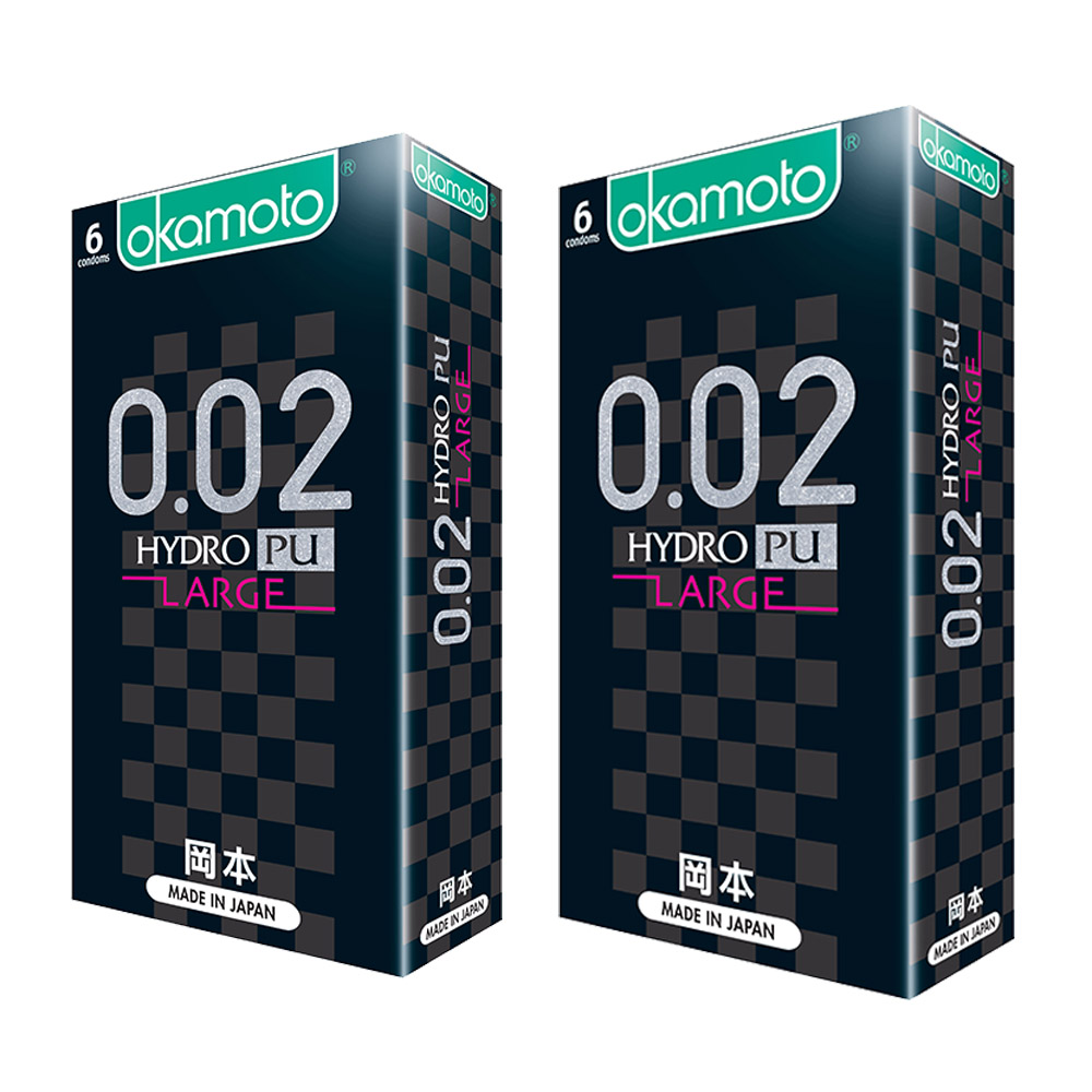 【okamoto岡本】002L Hydro水感勁薄保險套 6入x2盒, , large