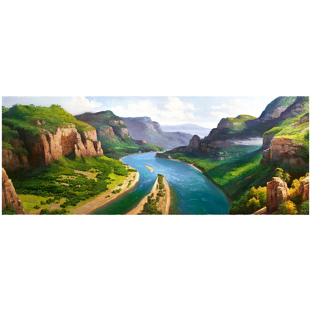 【御畫房】江山攬勝 國家一級畫師手繪油畫60&times;120cm(VF-45), , large