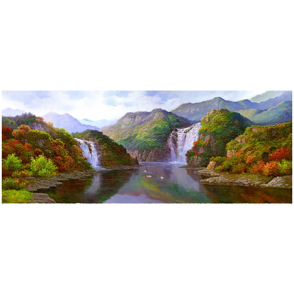 【御畫房】福祿雙至 國家一級畫師手繪油畫60&times;120cm(VF-57), , large