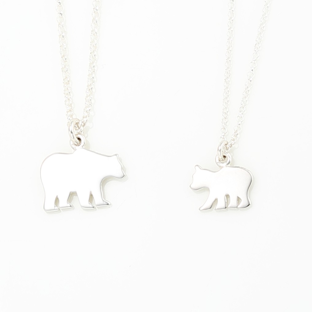 【Angel & Me】Love Two Happiness Bear Couples pair s925 sterling silver necklace, , large