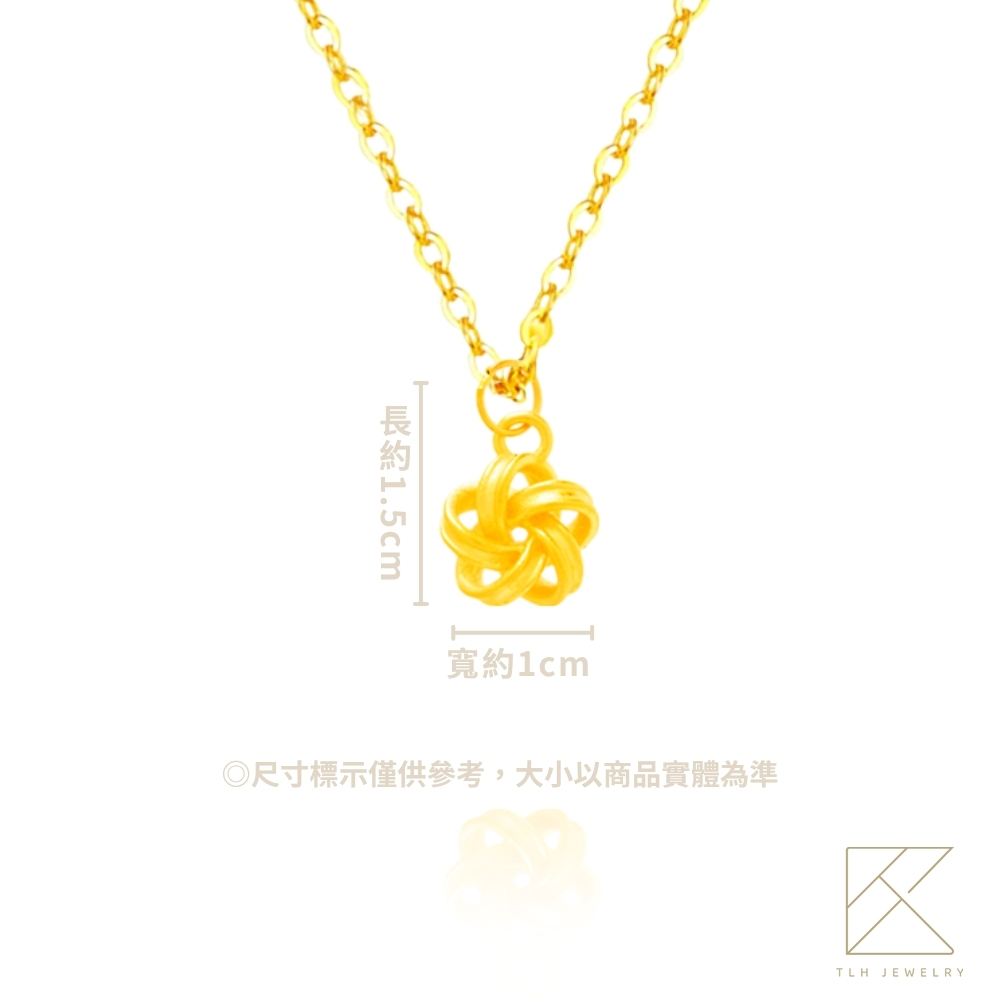 【TLH】黃金墜項鍊 純金999 多重奏 約重0.08錢&plusmn;0.01, , large