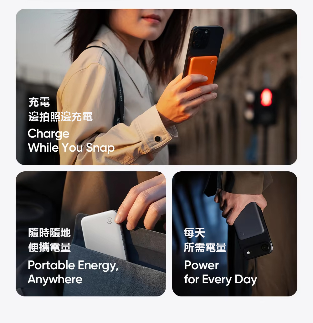 Mcdodo Meta Air 5000mAh 20W Magnetic Wireless Power Bank Orange, , large