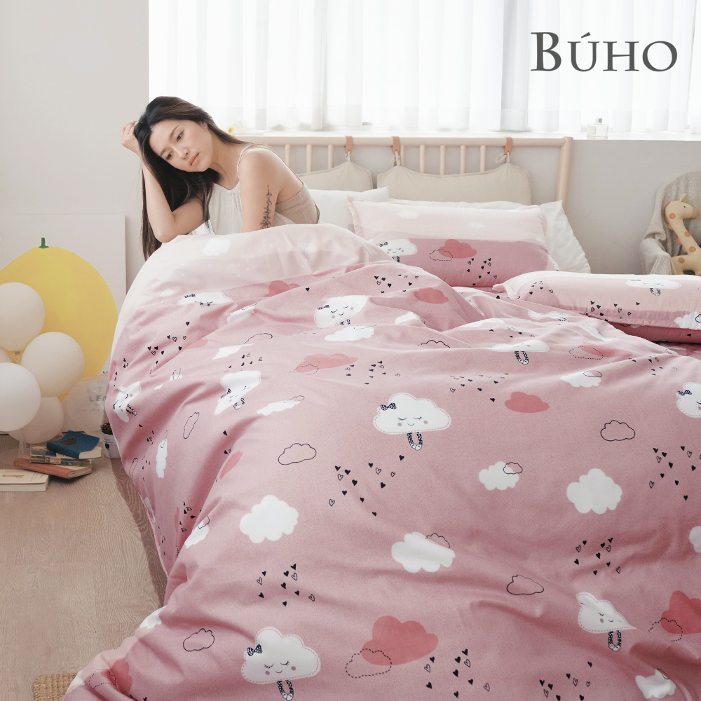BUHO 舒柔安眠銀離子抗菌鋪棉床包枕套組-雙人特大-(多款任選), , large