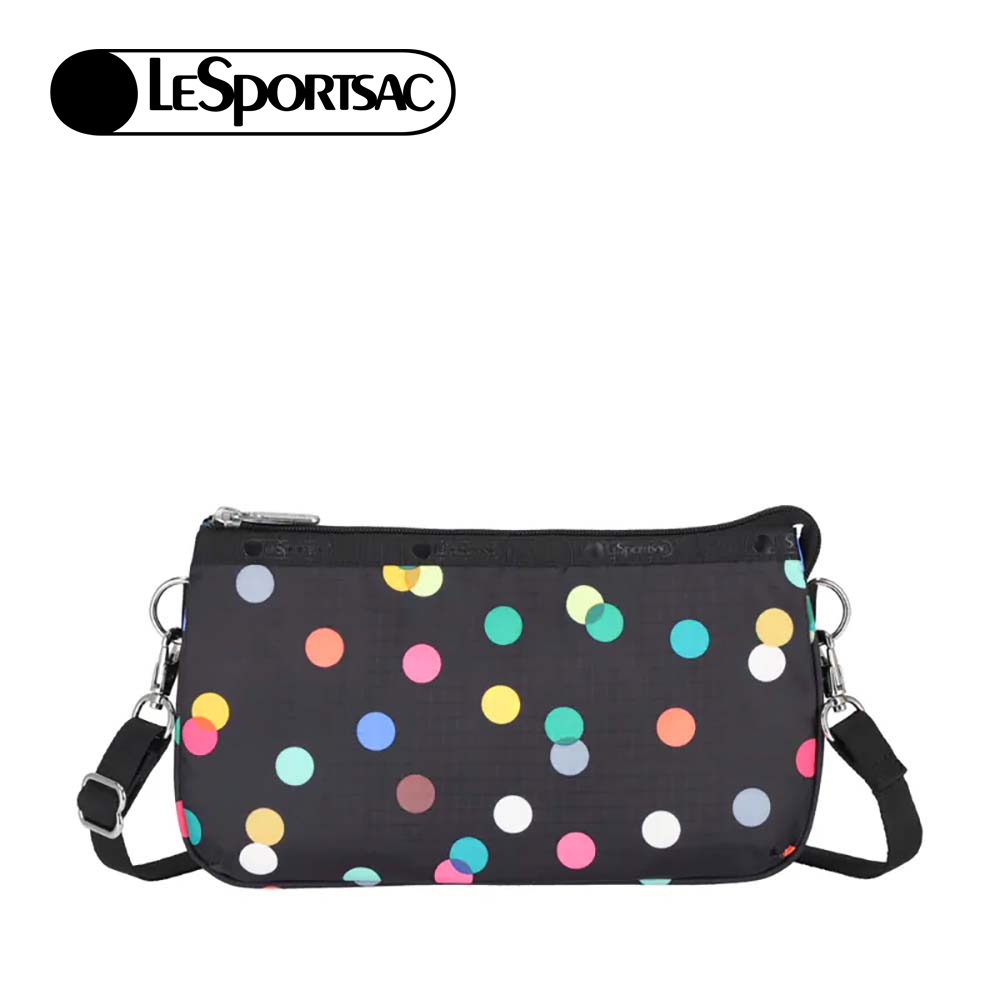 |快速出貨|Lesportsac Med Koko Crossbody 手拿斜背兩用包/ 圓點漂浮氣球 黑色, , large