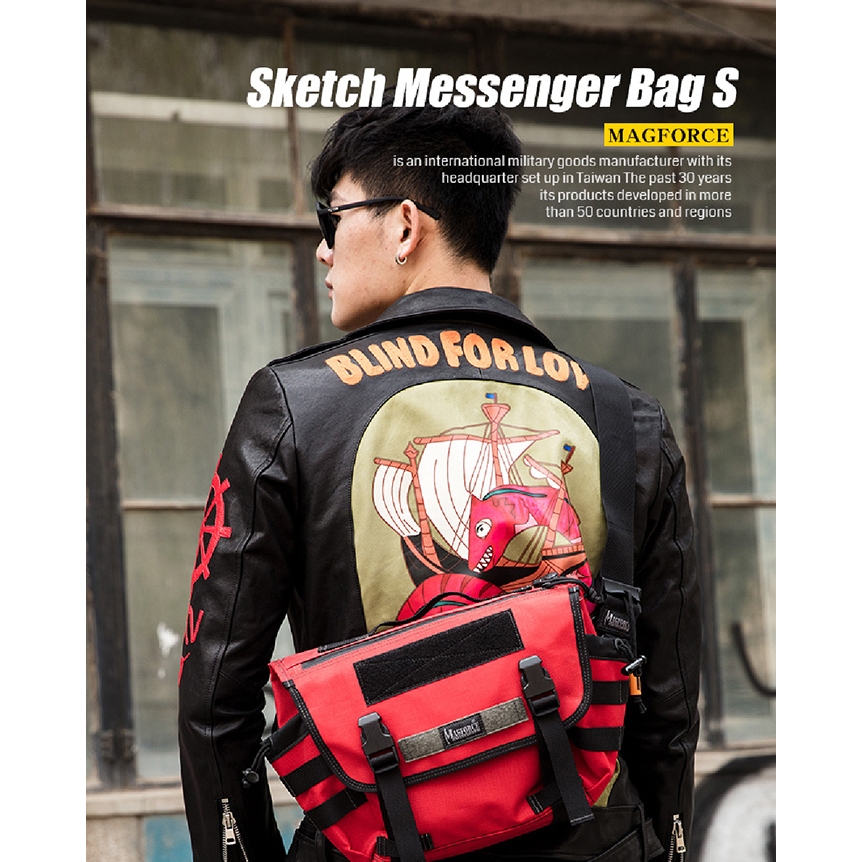 【MAGFORCE】馬蓋先#6011 戰術郵差包-S 【1050D尼龍 卡其灰】 側背包 郵差包 單肩包 軍用背包 斜背包, , large