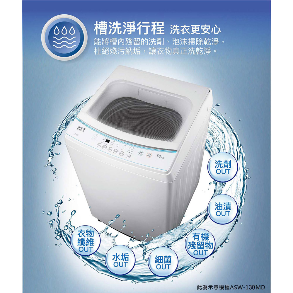 SANLUX Taiwan Sanyo 13kg Single-Drum Washing Machine ASW-130MD, , large