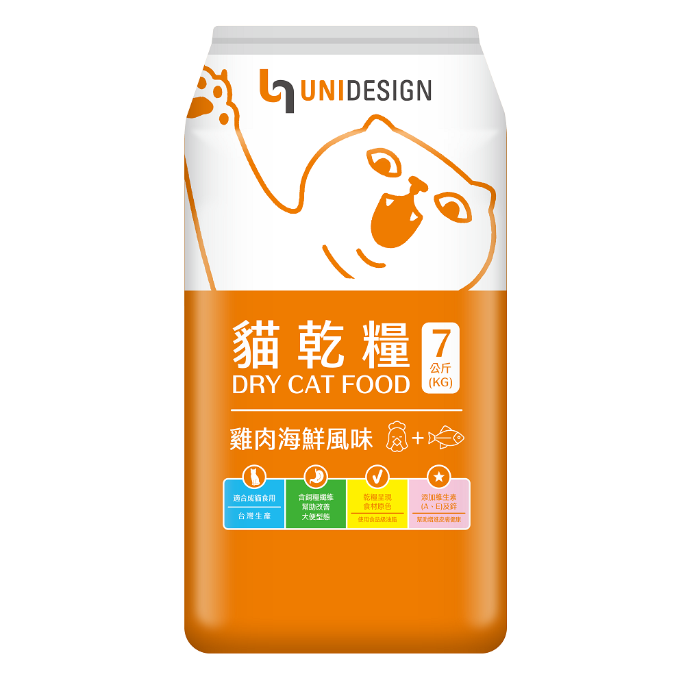 UNIDESIGN 貓乾糧(雞肉海鮮風味)7KG, , large