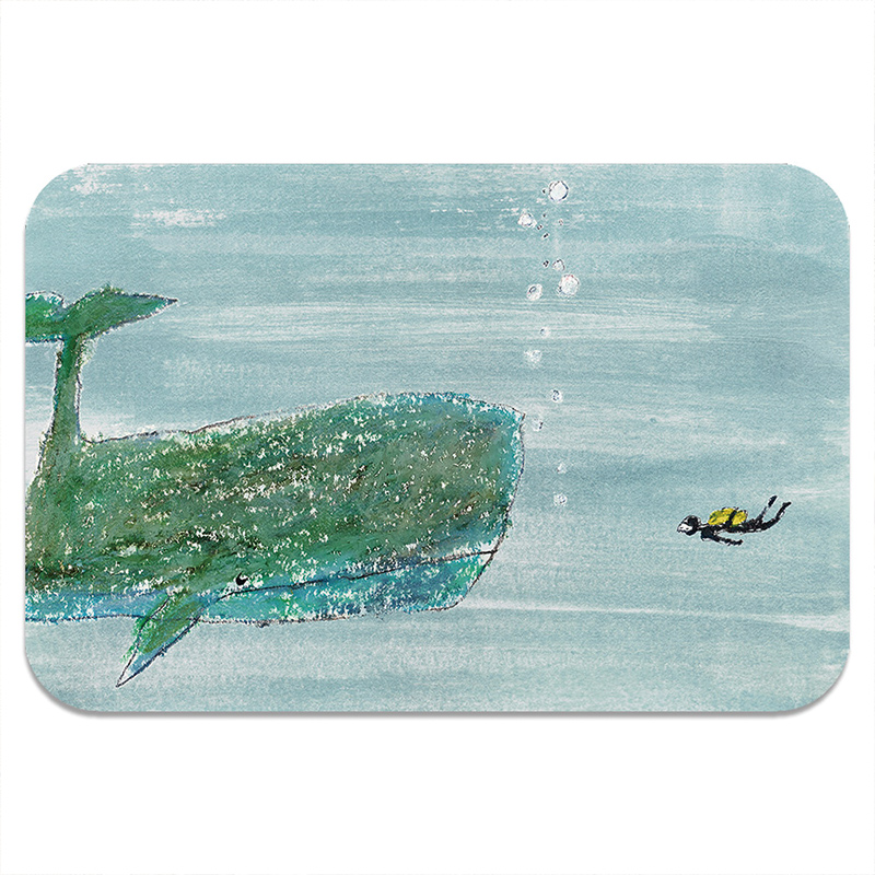 【Monster】 Soft Diatomaceous Earth Absorbent Mat &ndash; DUCKY SHEN Collection (60x40cm) &ndash; Whale, , large
