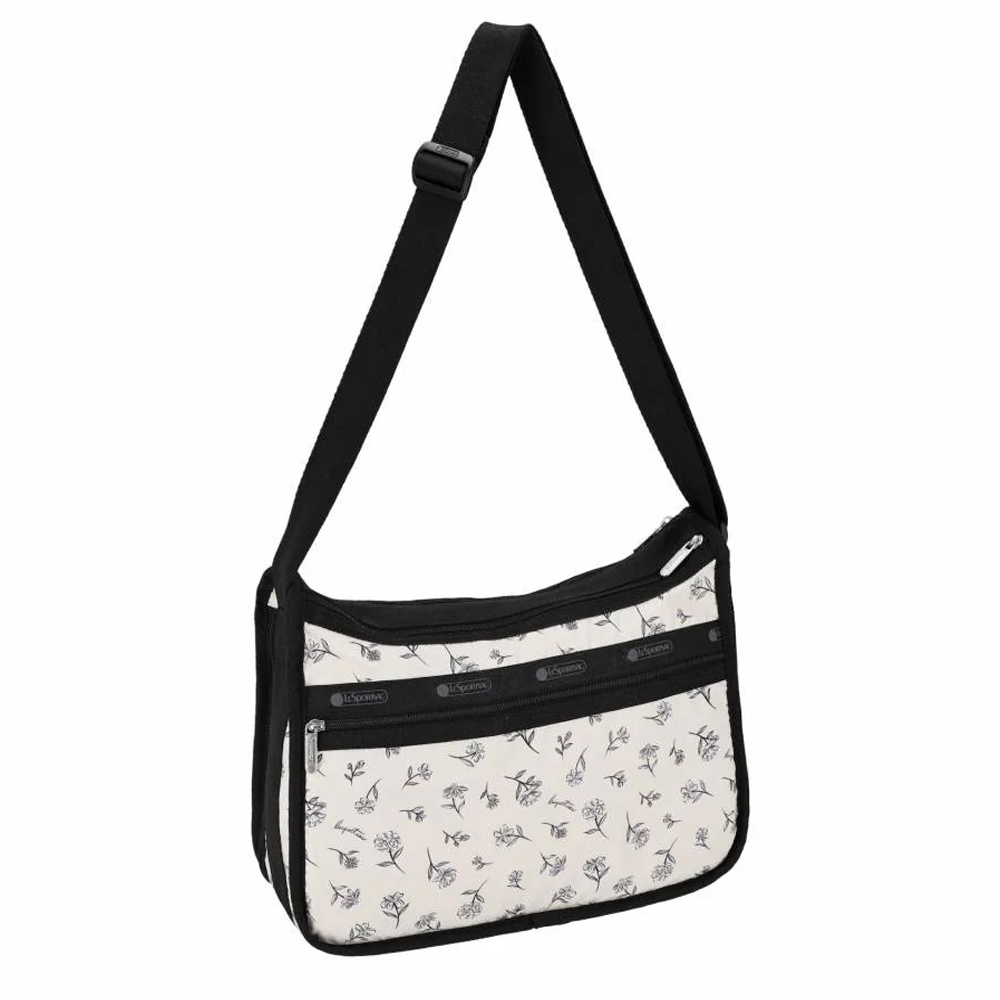 Lesportsac Deluxe Everyday Bag 經典斜背包 側背包 通勤旅行包 女包 男包(素描花卉), , large