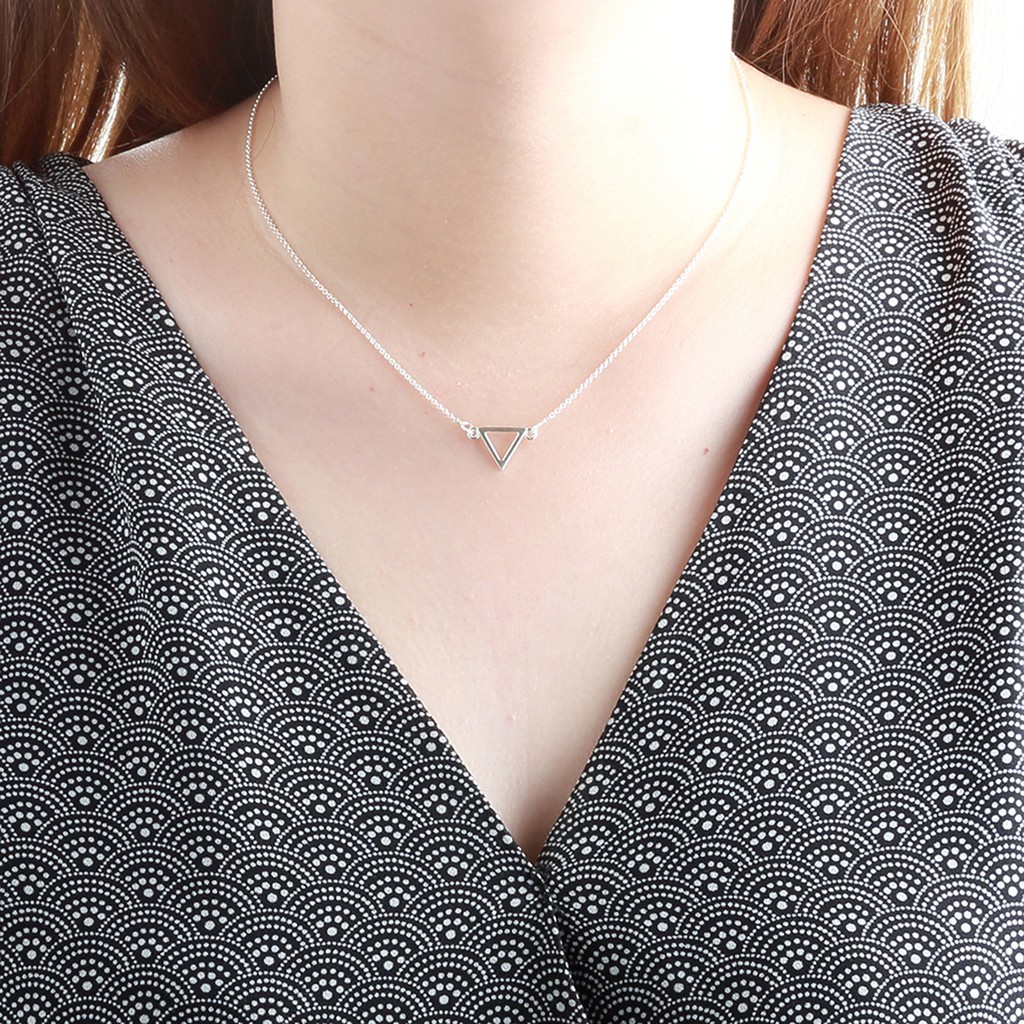 【Angel & Me】Simple Triangle s925 sterling silver necklace Birthday gift, , large