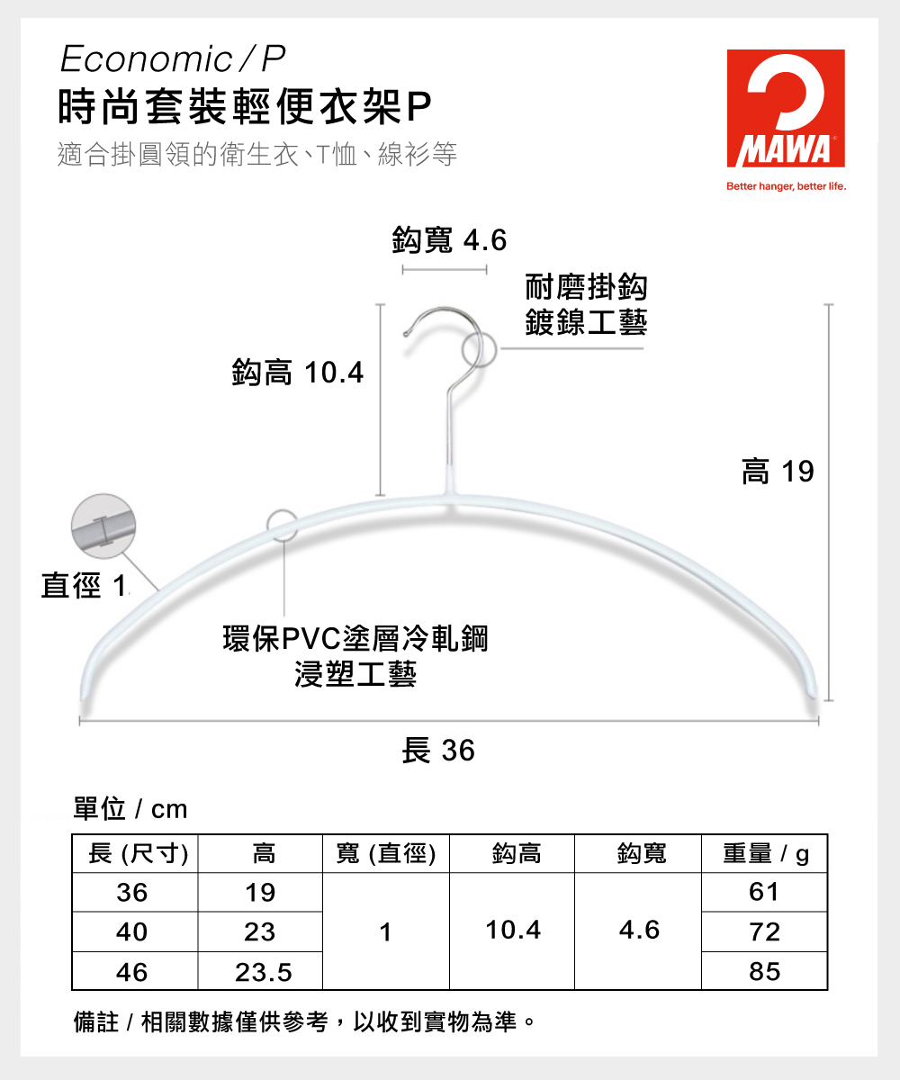 【德國MAWA】德國原裝進口 無痕止滑 時尚簡約衣架40cm/紅, , large