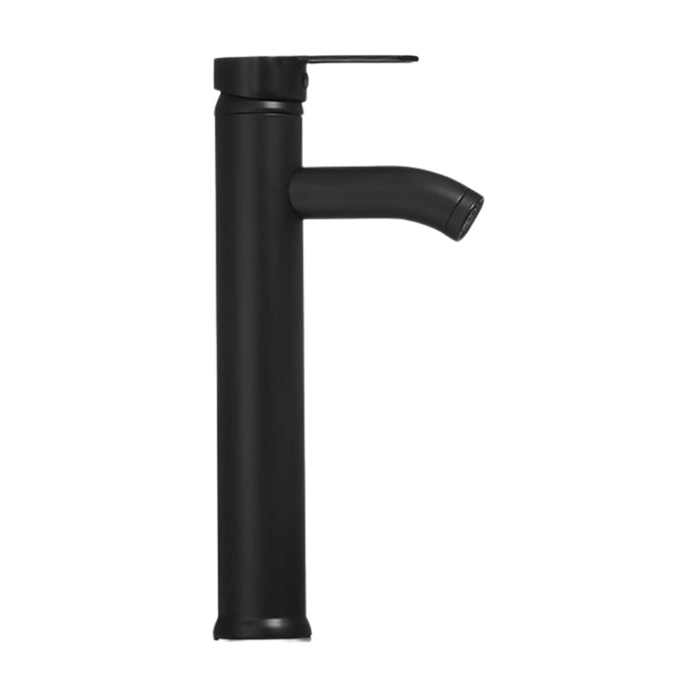 G-shaped heightened hot and cold water faucet (blackened) 30cm high - comes with 2 x 60cm high-pressure hoses, , large