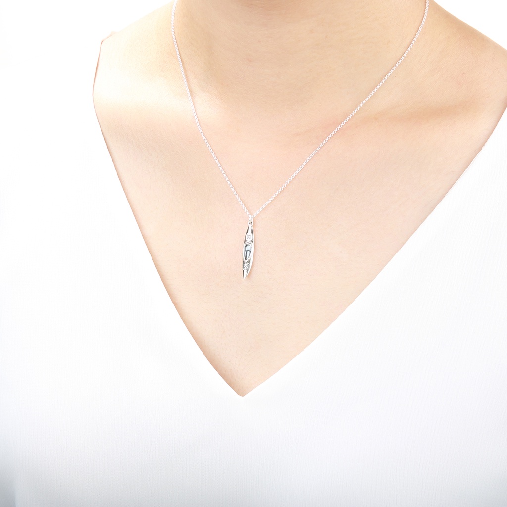 【Angel & Me】Love kayak s925 sterling silver necklace outdoor birthday gift, , large