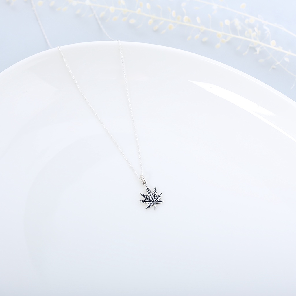 【Angel & Me】Chill 大麻葉 楓葉 s925純銀項鍊 生日聖誕節禮物, , large