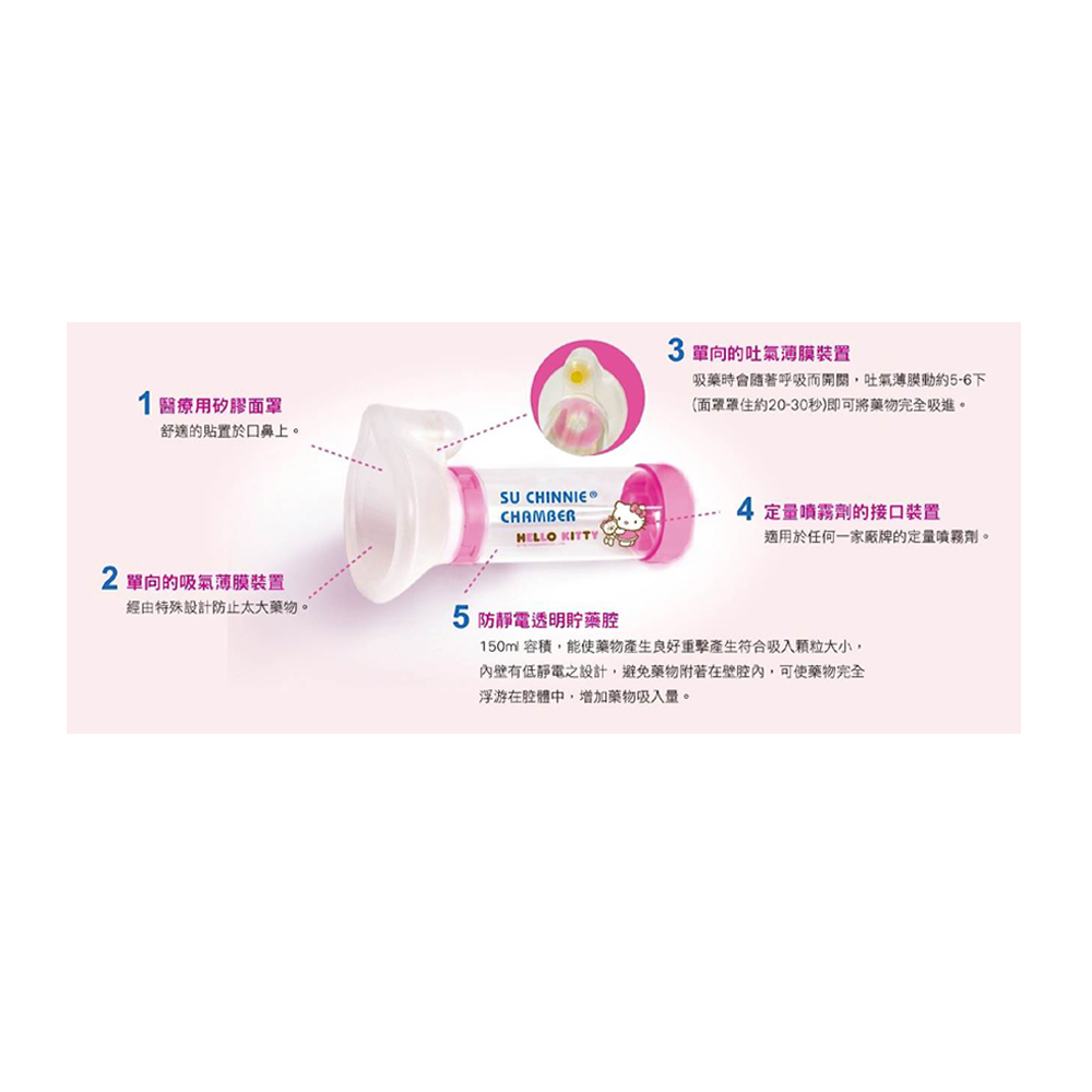 【舒喘寧】吸藥輔助器 兒童型(HELLO KITTY), , large