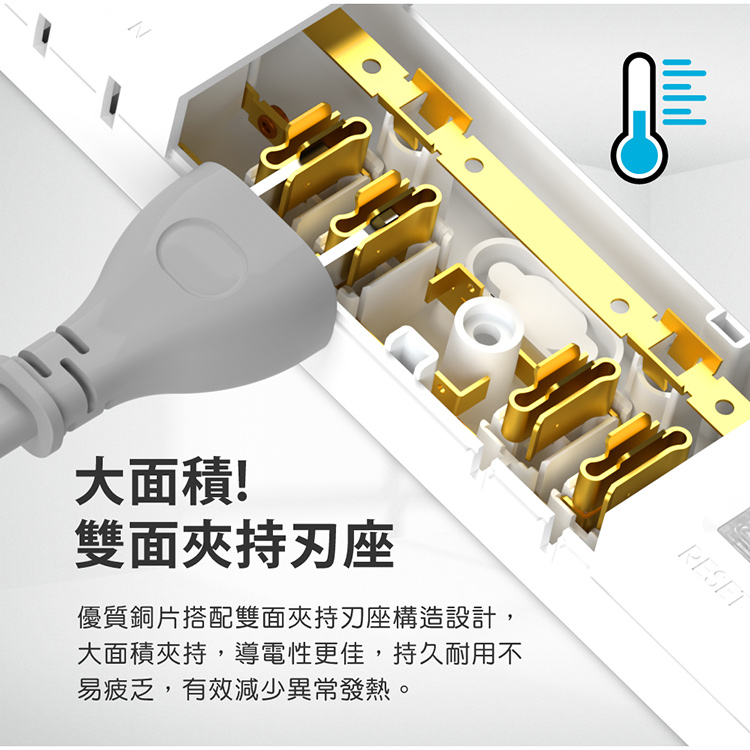 aibo 1開8插 專利三向出線抗雷擊延長線(台灣製)-1.8米, , large