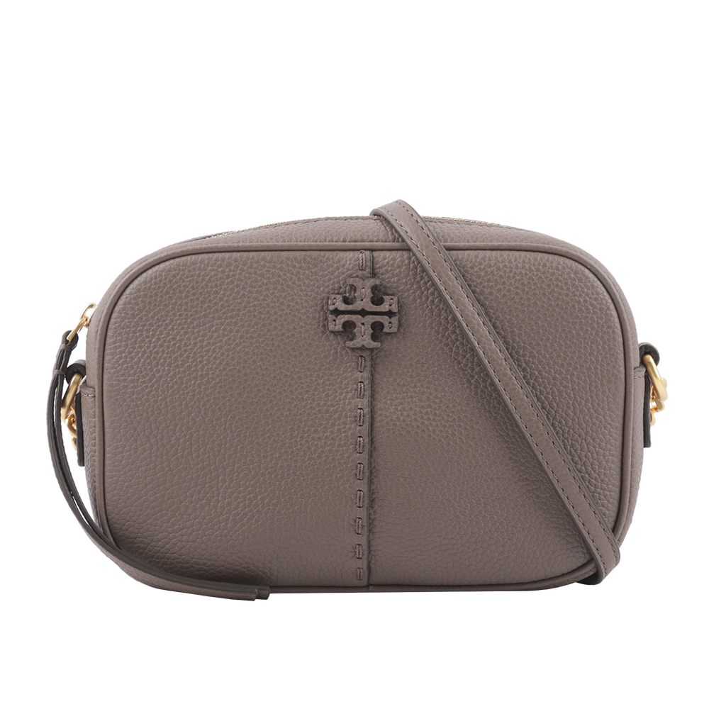 TORY BURCH McGraw 荔枝皮革拉鍊相機包/楓樹棕, , large