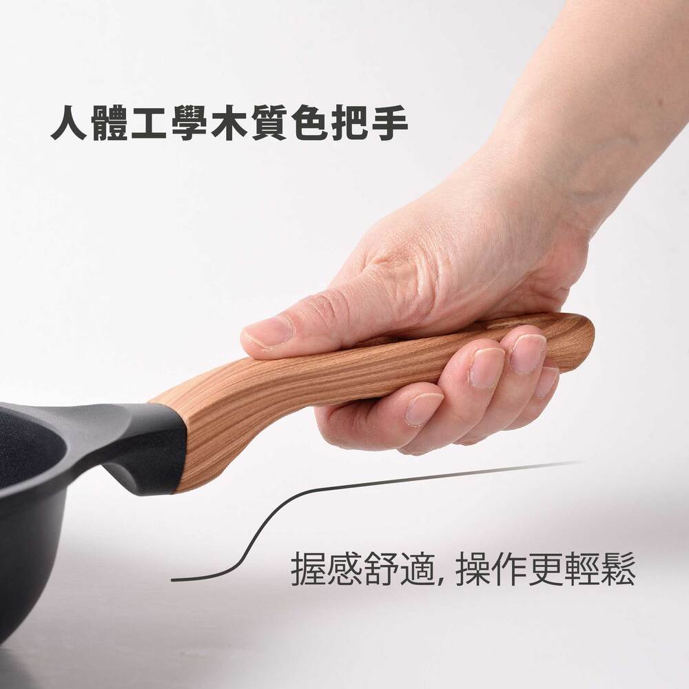 日本 Arnest 鑽石蜂巢紋不沾深型炒鍋24cm(兩色任選一/酒釀紅/深邃黑/瓦斯爐和IH爐可適用）, , large