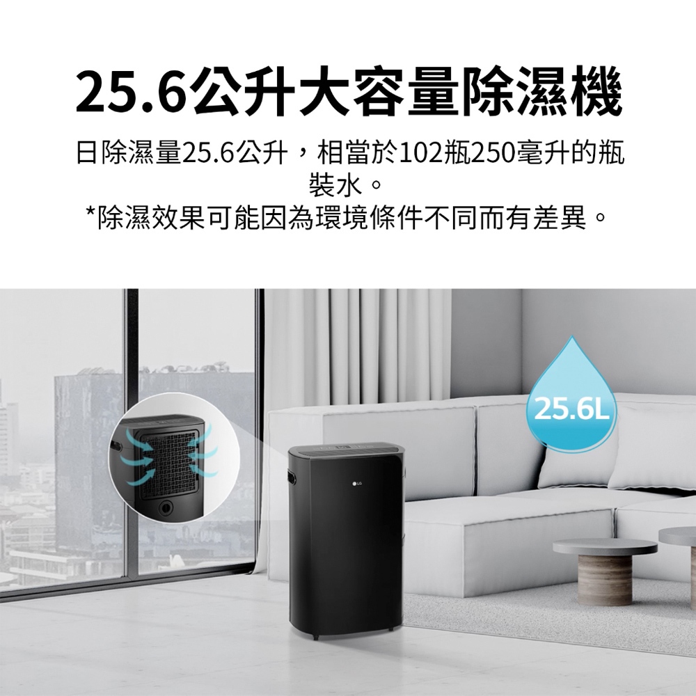 LG 25.6L PuriCare&trade; WiFi Dual Inverter Dehumidifier WD261VKF0, , large