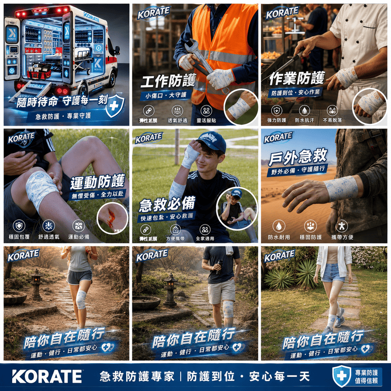 【Songkang Elastic Bandage (Non-Sterile)】ZH004-05-KORATE Protective Elastic Bandage 17-Piece Set, , large