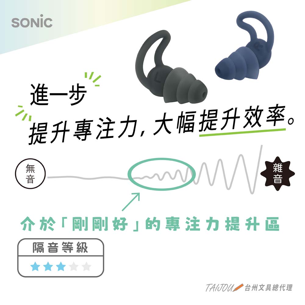 【龍品文創】日本公司貨 SONIC SP-2037 專注耳塞-K沉靜藍, , large