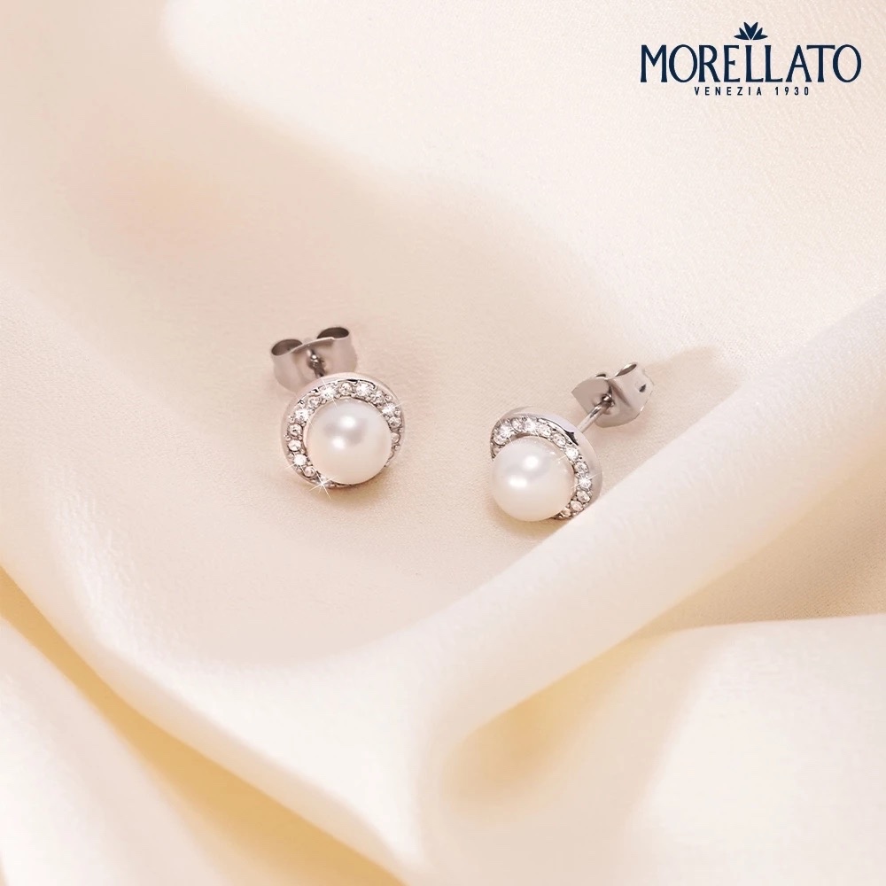 【MORELLATO】PERLA 925純銀典雅珍珠耳環 SAER51, , large