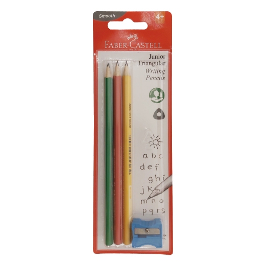 輝柏 FABER-CASTELL 學齡兒童用 大三角鉛筆 2B-3支入 (116503), , large
