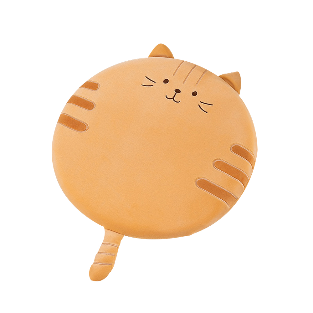 [Taro Miura] Cute animal soft elastic plush memory foam round cushion/yellow cat (sleeping pillow/lunch break/heightening cushion/soft cushion/sofa cushion/chair cushion) (S0127), , large