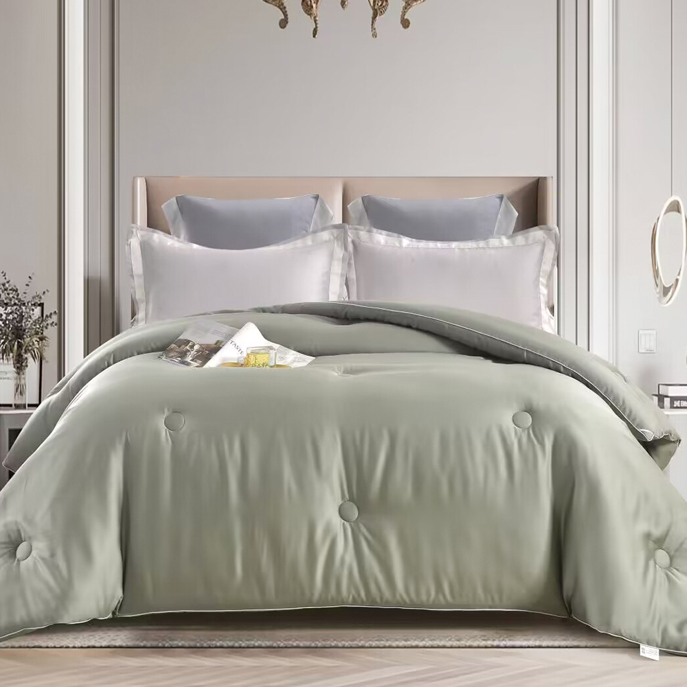 【Betrise】Mint Green-Top 300 Woven Lyocell Fiber Graphene Technology Antibacterial Feather Velvet Warm Winter Quilt (Extended 8x7 Feet), , large