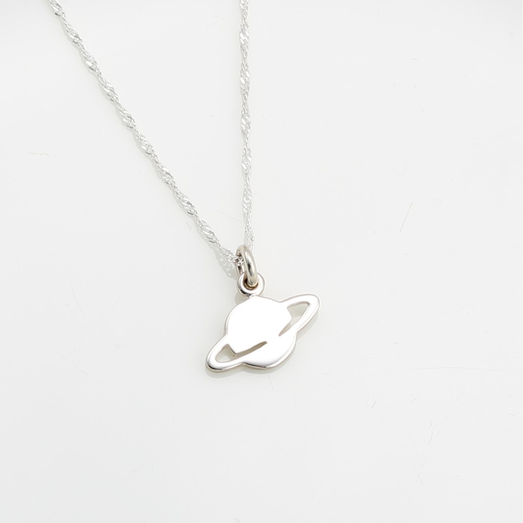 【Angel & Me】Saturn universe s925 sterling silver necklace Birthday gift, , large