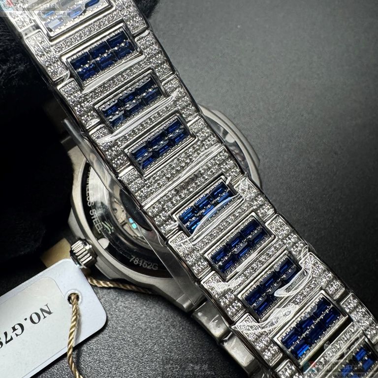 [星晴錶業]GEYA手錶,44mm,G78152GWB寶藍色錶面銀錶殼銀色精鋼錶帶款, , large