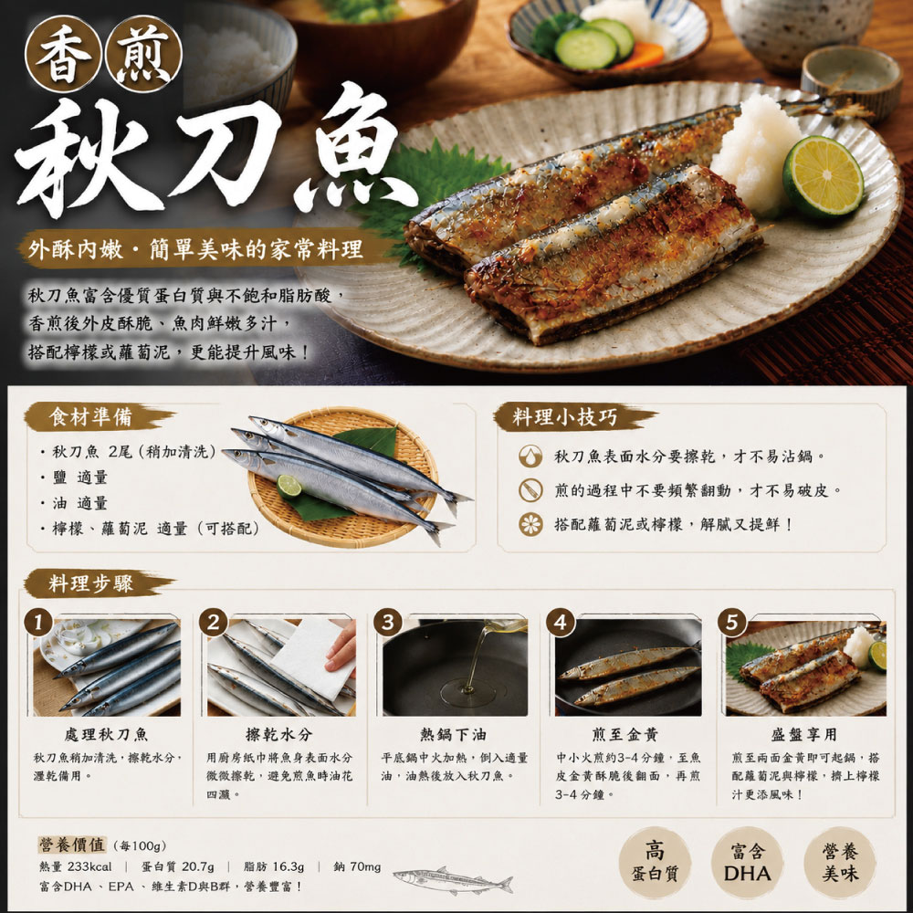 小川漁屋 野生秋刀魚12包(240g~300g/包_去頭去肚), , large
