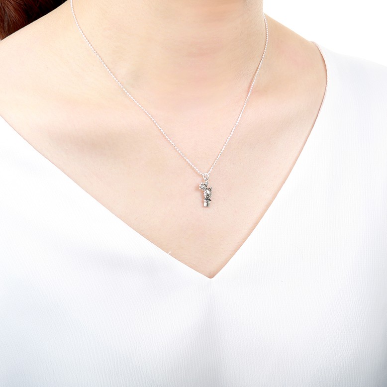 【Angel & Me】Cute Cactus s925 sterling silver necklace Birthday gift, , large