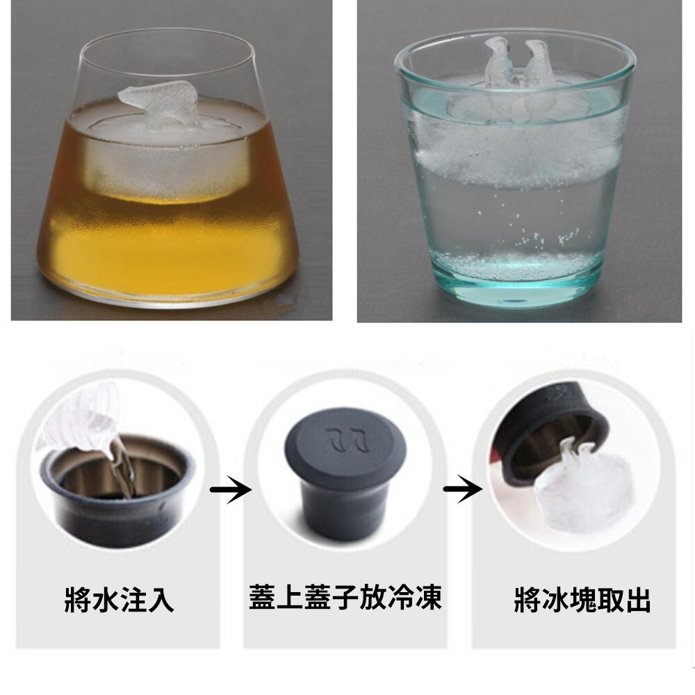 夏日解渴【北極熊 南極企鵝 製冰盒】製冰膜 製冰器 超可愛療癒小物 冰塊製作 造型冰 冷凍庫 動物造型 剉冰 飲料 刨冰, , large