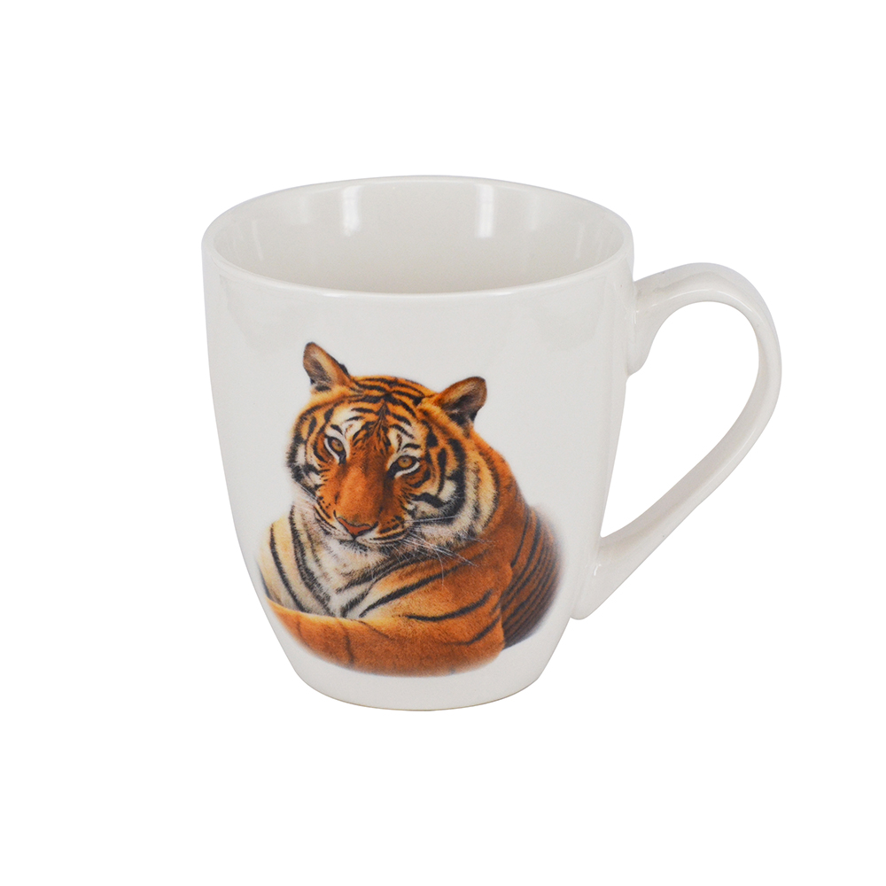 【YU Living】動物造型陶瓷馬克杯 早餐咖啡杯 600ml-老虎, , large