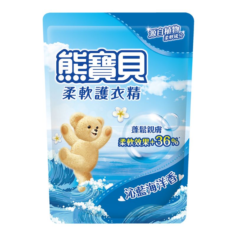新熊寶貝沁藍海洋香柔軟護衣精補充包, , large