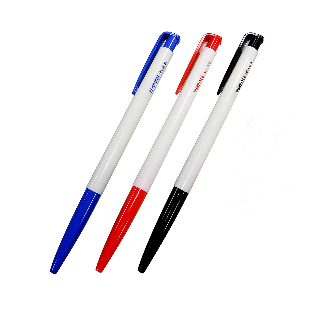 【筆樂 PENROTE】自動原子筆 0.5mm 紅/藍/黑 10盒/組 6506(共500支)  -  紅, , large