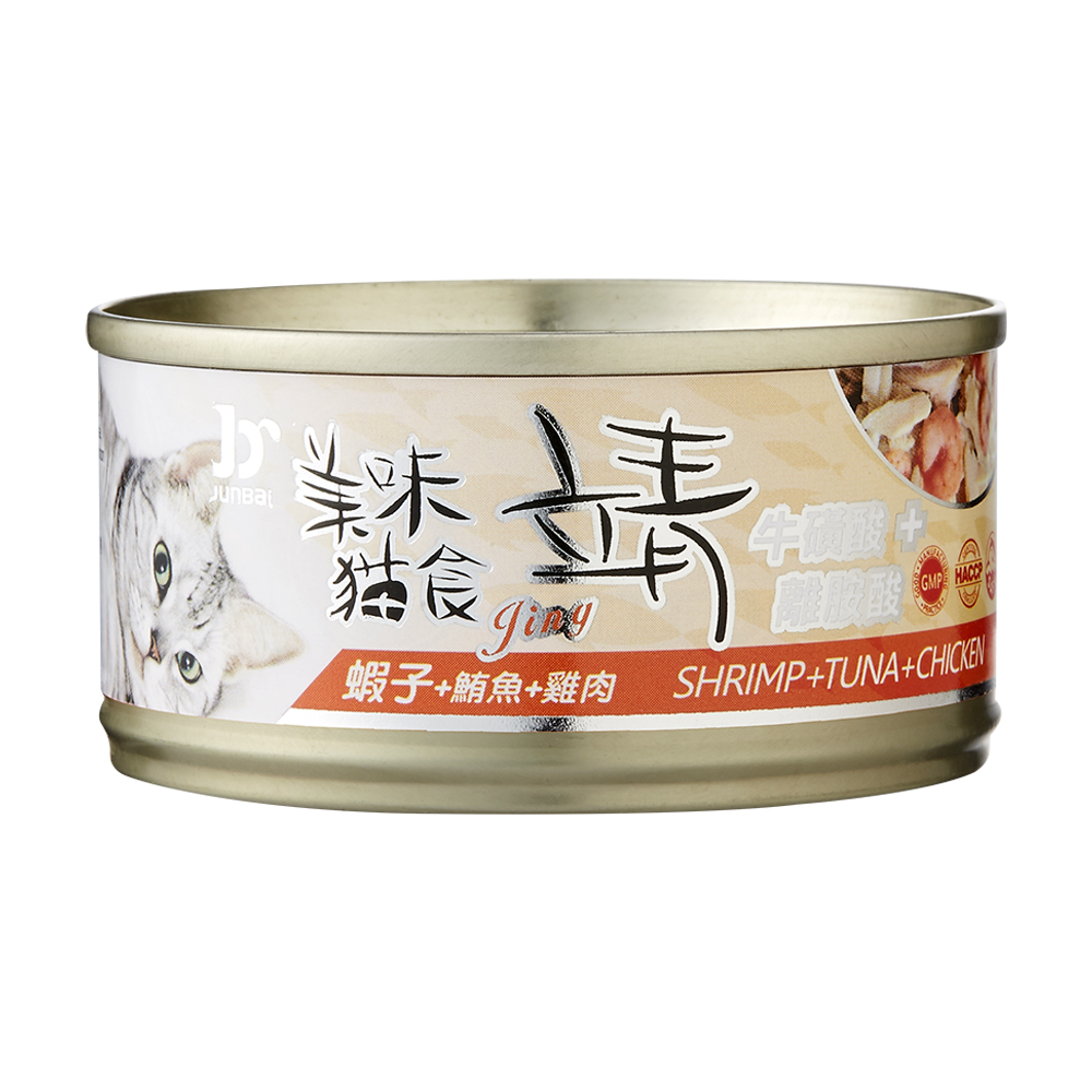 靖貓罐鮪魚+雞肉+蝦子 80g, , large